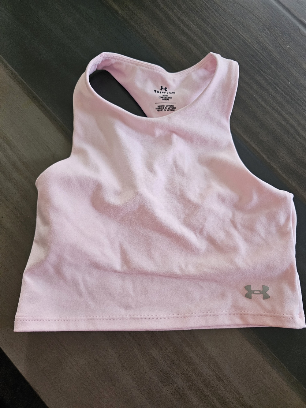 Under Armour Pink Racerback Crop Top Girls Small